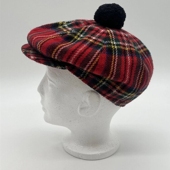 Glen Appin of Scotland Harris Tweed Flat Cap Royal Stewart Tartan Plaid Size M - Picture 5 of 8
